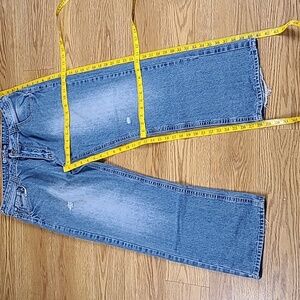 ENYCE 36x28 VINTAGE DISTRESSED DISTROYED FADED STRAIGHT MEN'S 1990s BLUE JEANS